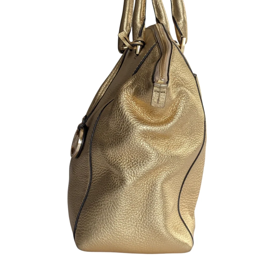 Michael Kors Rilley Gold Leather Convertible Bag